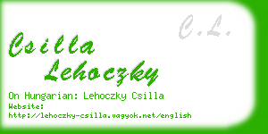 csilla lehoczky business card